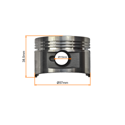 CYLINDER 4T ATV 150CCM (57mm) (sw.15mm) KPL. - powietrze