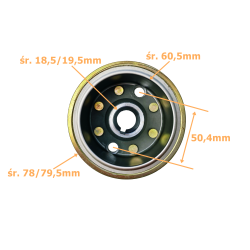 CEWKI ISKROWNIKA (STATOR) + KOŁO MAGNESOWE SILNIK ZS154FMI-2