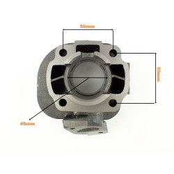CYLINDER + GŁOWICA KPL. 2T 50CCM (40mm) sworzeń 10mm -  QUANTUM- ANH