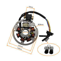 CEWKI ISKROWNIKA (STATOR) 7-ZWOJOWE 2T QUANTUM , BARTON