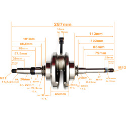 WAŁ KORBOWY GY6 4T 125CCM 152QMI Z ŁOŻYSKAMI SYM ORBIT