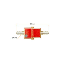 FILTR PALIWA - UNIWERSALNY - FAST FLOW wężyk 6mm CZERWONY Z MAGNESEM