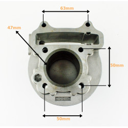 CYLINDER + GŁOWICA KPL. 4T GY6 80CCM (47mm) - Z ODPOWIETRZENIEM- duże zawory