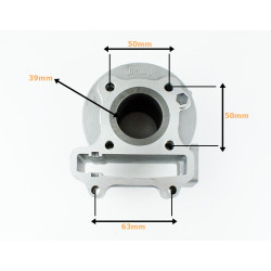 CYLINDER + GŁOWICA KPL. 4T GY6 50CCM (39mm) - BEZ ODPOWIETRZENIA - ANH