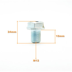 KOREK SPUSTU OLEJU M12X15mm- MOTOCYKLOWY