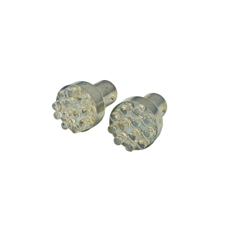 ŻARÓWKA LED BA15D 12V 1W CZERWONA - 2 szt. - BEZ ECE