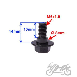 ŚRUBA M6 X14 DO MONTAŻU SKUTERÓW 50 SZT