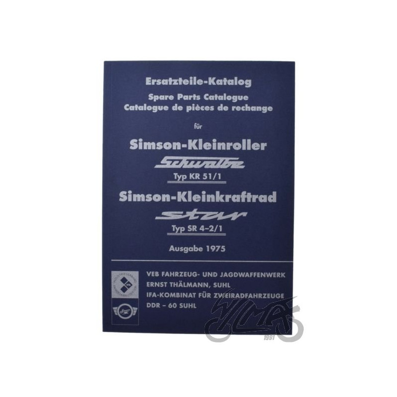 KATALOG SIMSON KR51/1 SR4-2  WYDANIE Z 1975