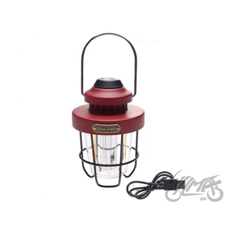LAMPA RETRO CAMPING CZERWONA