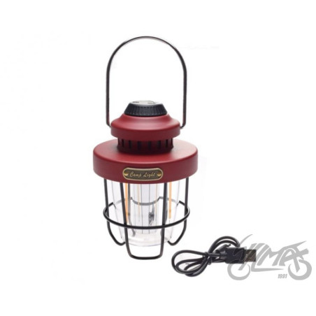 LAMPA RETRO CAMPING CZERWONA