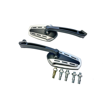 LUSTERKA KPL. GWINT M8/M10 CZARNO-SREBRNE MOTOCYKLOWE