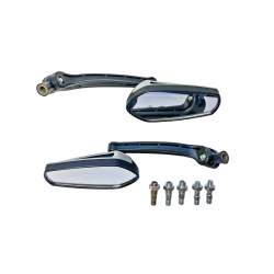 LUSTERKA KPL. GWINT M8/M10 CZARNO-SREBRNE MOTOCYKLOWE