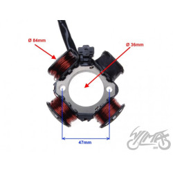 STATOR ISKROWNIK 4 CEWKI 3 PRZEWODY DO AG50