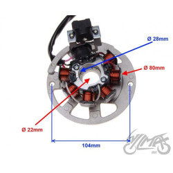 STATOR ISKROWNIK 7 CEWEK 5 PRZEWODÓW 2T