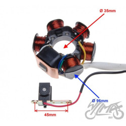 STATOR ISKROWNIK 6 CEWEK  DO PIAGGIO GILERA