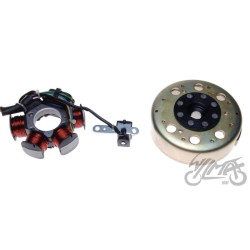 STATOR ISKROWNIK 6 CEWEK + KOŁO MAGNESOWE