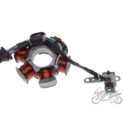 STATOR ISKROWNIK 6 CEWEK 8 PRZEWODÓW DO VESPA 125