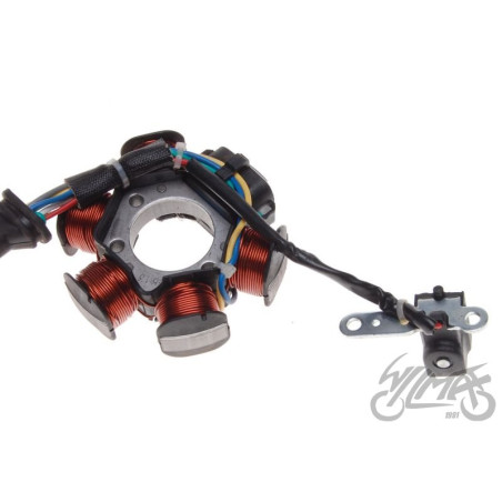 STATOR ISKROWNIK 6 CEWEK 8 PRZEWODÓW DO VESPA 125