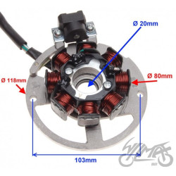 STATOR ISKROWNIK 8 CEWEK 5 PRZEWODÓW KEEWAY PIXEL