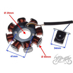 STATOR ISKROWNIK 8 CEWEK 3 PRZEWOD INCA SPRINT 4T