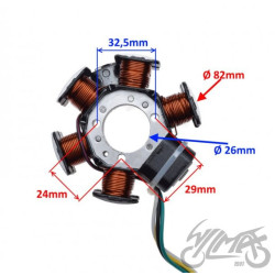 STATOR ISKROWNIK 6 CEWEK DO MALAGUTI 4T