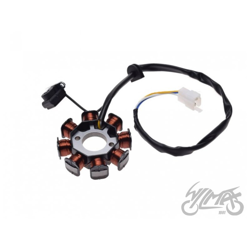 STATOR ISKROWNIK 8 CEWEK DO SYM  PEUGEOT 50 4T