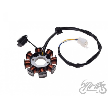 STATOR ISKROWNIK 8 CEWEK DO SYM  PEUGEOT 50 4T