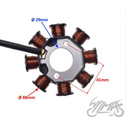 STATOR ISKROWNIK 8 CEWEK DO SYM  PEUGEOT 50 4T