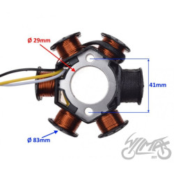 STATOR ISKROWNIK 6 CEWEK DO PEUGEOT LUDIX