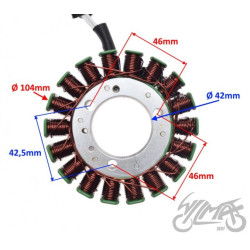 STATOR ISKROWNIK 18 CEWEK DO YAMAHA TMAX 500 04-07