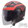 KASK OTWARTY TYP JK528 CZARNO CZERWONY MAT XS AWIN