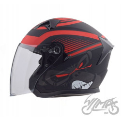 KASK OTWARTY TYP JK528 CZARNO CZERWONY MAT XS AWIN
