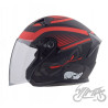 KASK OTWARTY TYP JK528 CZARNO CZERWONY MAT XS AWIN
