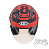 KASK OTWARTY TYP JK528 CZARNO CZERWONY MAT XS AWIN