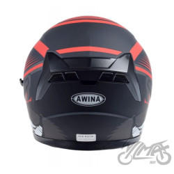 KASK OTWARTY TYP JK528 CZARNO CZERWONY MAT XS AWIN
