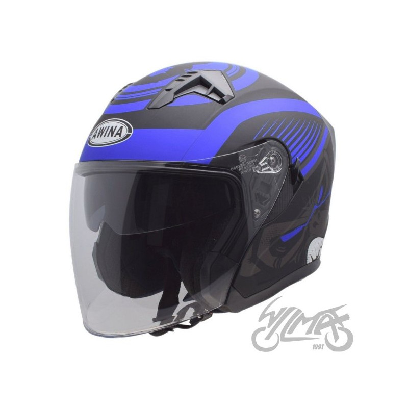 KASK OTWARTY TYP JK528 CZARNO NIEB. MAT M AWINA