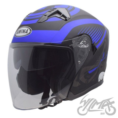 KASK OTWARTY TYP JK528 CZARNO NIEB. MAT M AWINA