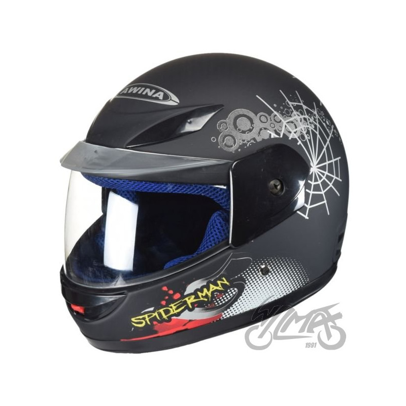 KASK MINI ROZMIAR GŁOWY 47-48 cm CZARNY SPIDERMAN