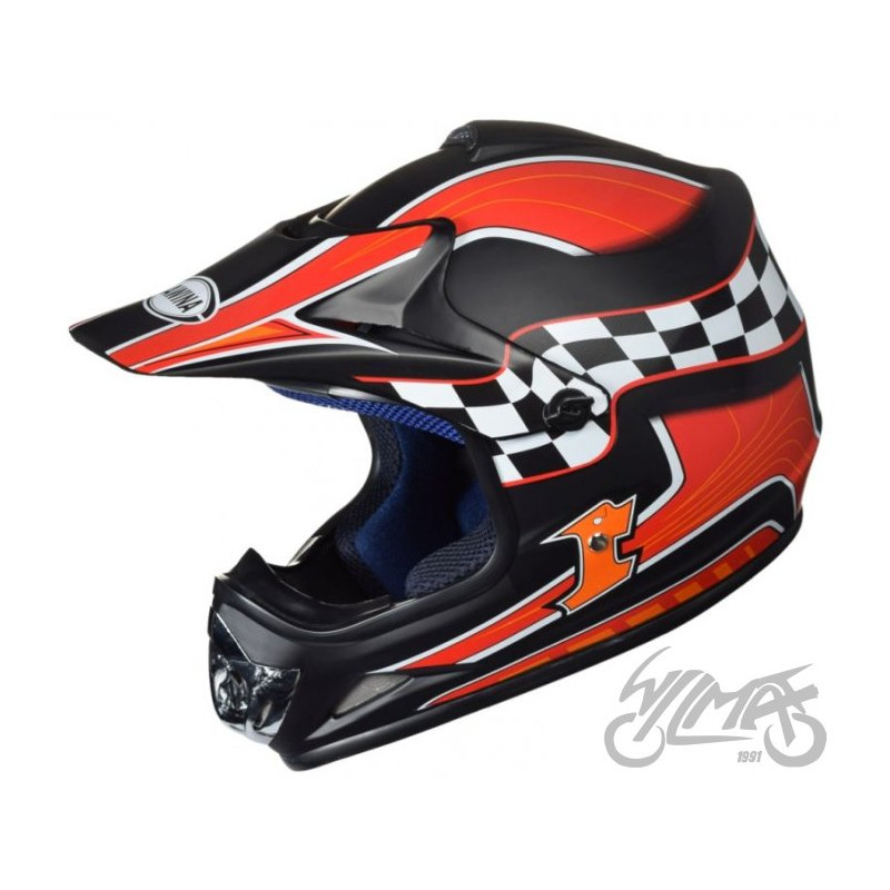 KASK MINI ENDURO  47-48 cm TN-8696 CZERWONO CZARNY
