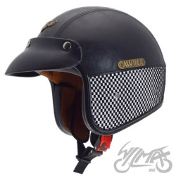 KASK AWINA Z DASZKIEM XL CZARNA SKÓRA TN-8658