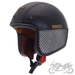 KASK AWINA Z DASZKIEM XL CZARNA SKÓRA TN-8658