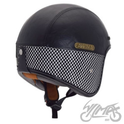 KASK AWINA Z DASZKIEM XL CZARNA SKÓRA TN-8658