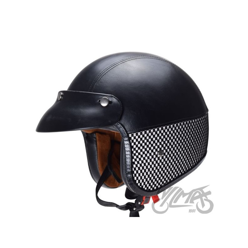 KASK AWINA Z DASZKIEM XXL CZARNA SKÓRA TN-8658