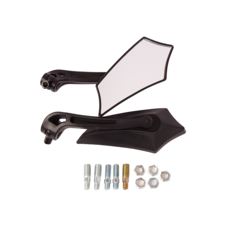 LUSTERKA  KPL. GWINT M10 MOTOCYKLOWE OSTRE - CZARNE
