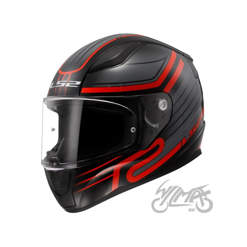 KASK LS2 FF353 RAPID II CIRCUIT BLACK RED-06 S