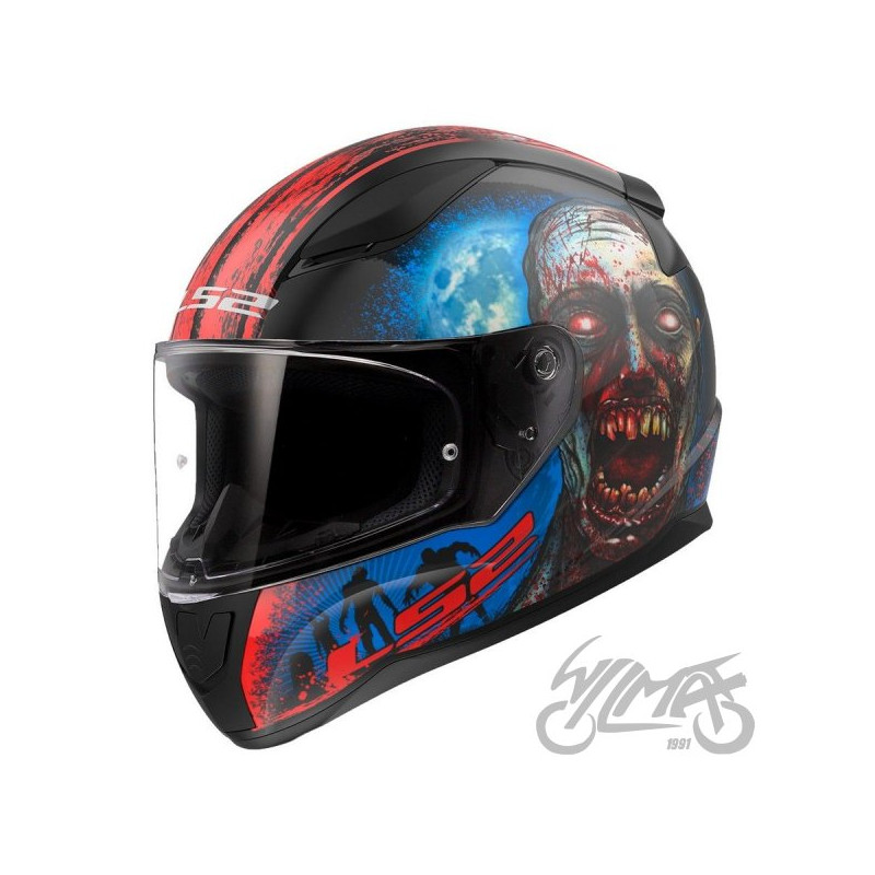 KASK LS2 FF353 RAPID II ZOMBIE BLACK RED-06 XL