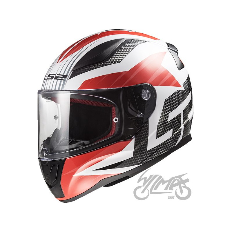 KASK LS2 FF353 RAPID II GRID WHITE RED-06 L
