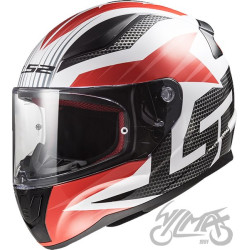 KASK LS2 FF353 RAPID II GRID WHITE RED-06 XL