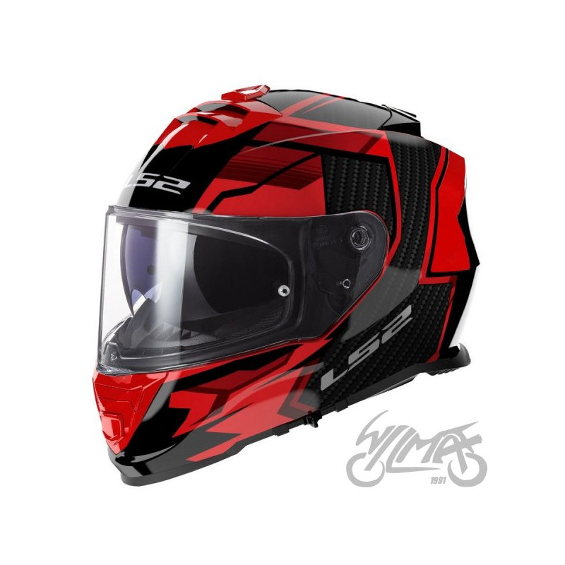 KASK LS2 FF800 STORM II TRACKER BLACK RED-06 XS
