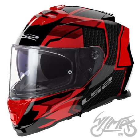 KASK LS2 FF800 STORM II TRACKER BLACK RED-06 XS
